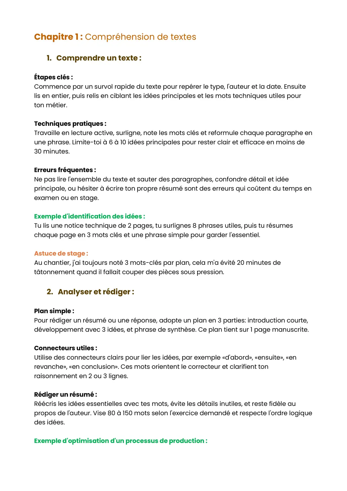 Example Fiche de Révision CAP Charpentier